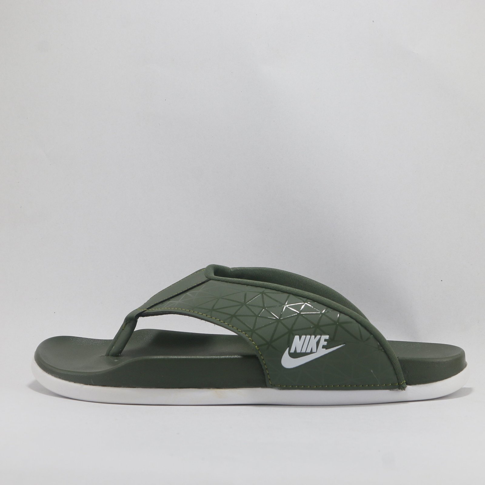 nike slippers army green