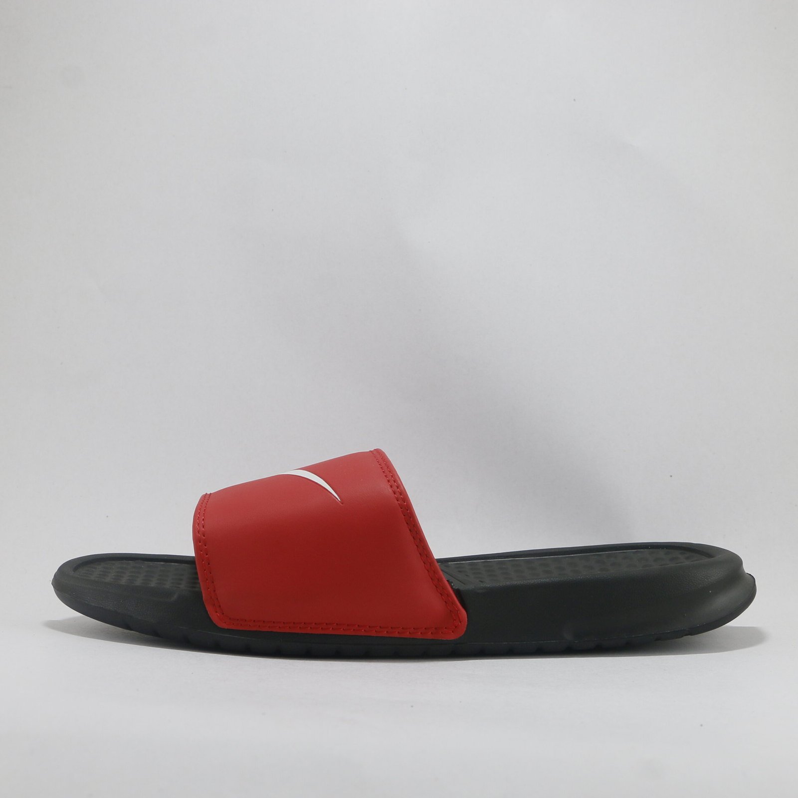 nike slides black and red