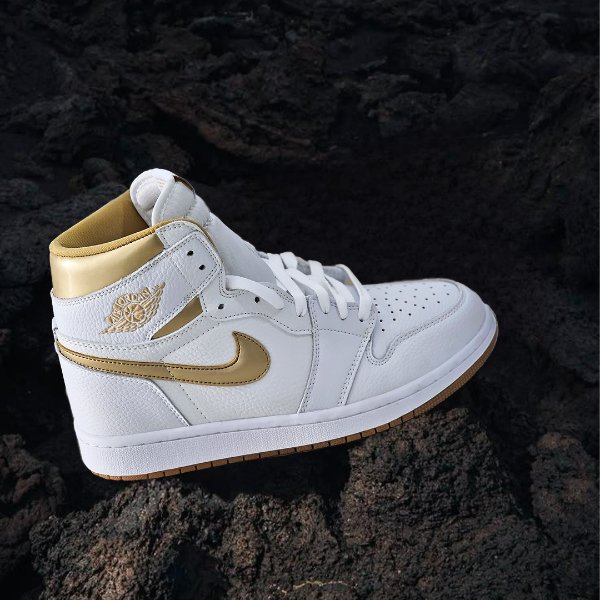 Jordan 1 High Top Metallic Gold White - Shoes Hub Online